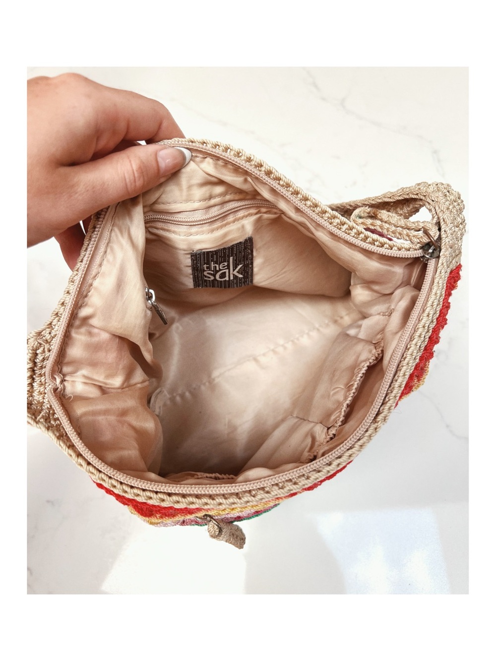 THE SAK | Crochet Knit Rainbow Slouchy Bag - Picture 3 of 6